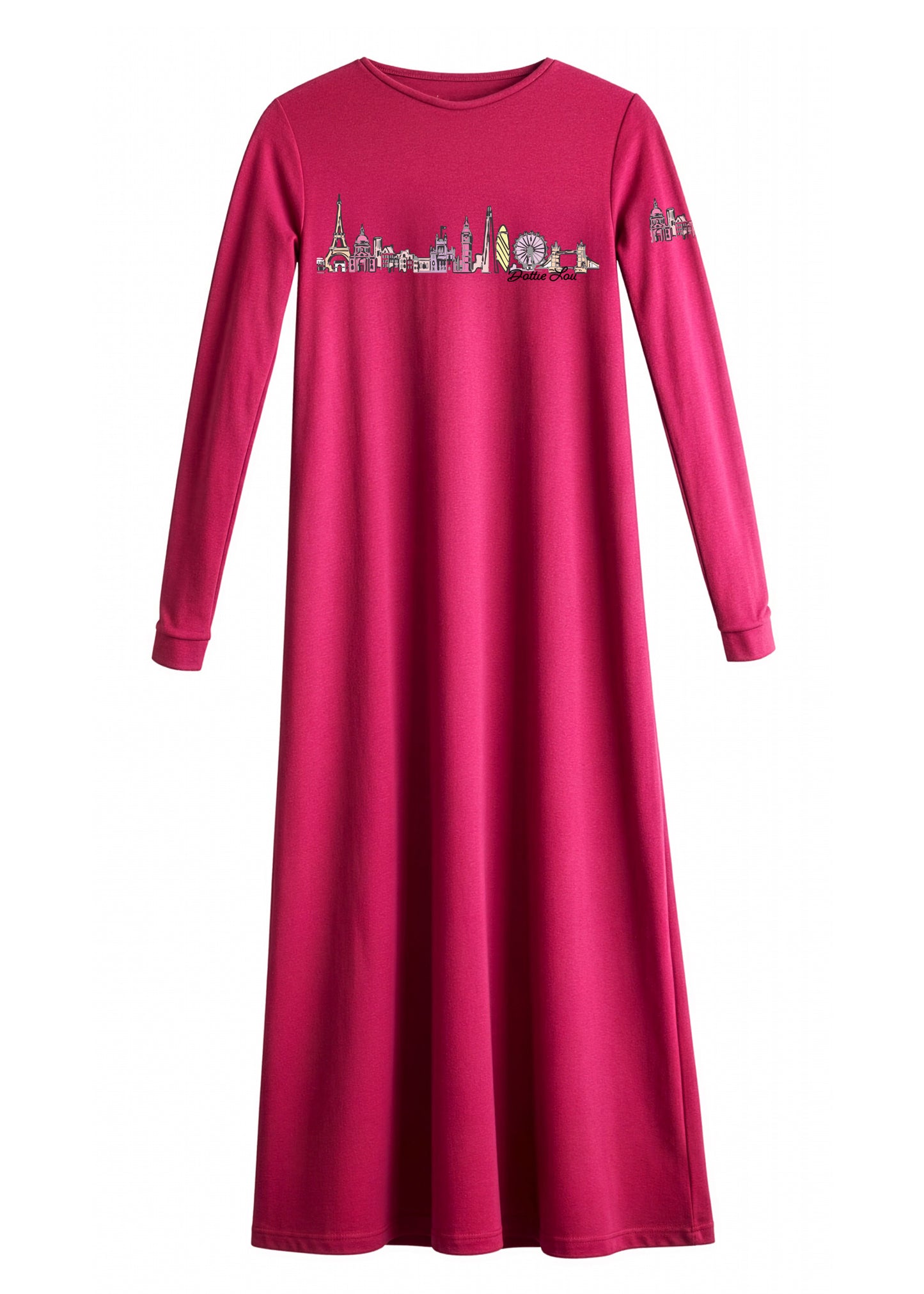 Girls Fuchsia Cotton Nightgown - Global Dreamer loungewear