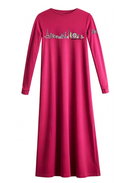 Girls Fuchsia Cotton Nightgown - Global Dreamer loungewear