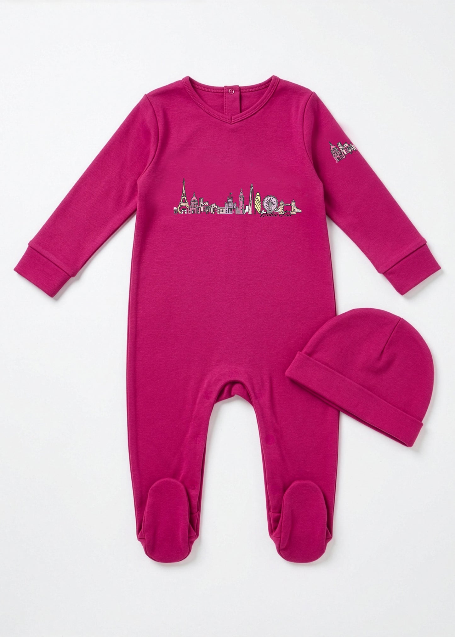 Fuchsia Global Dreamer Footie Set – Soft Cotton One‑Piece loungewear