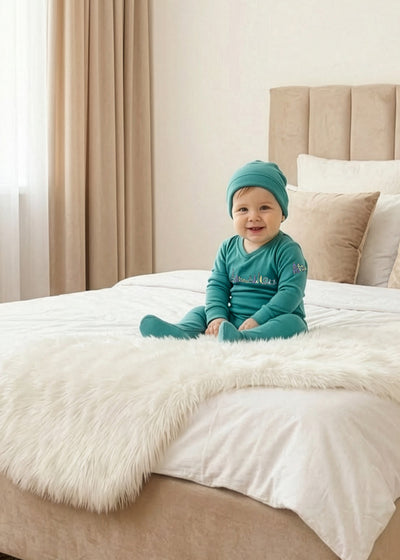 Teal Global Dreamer Footie Set – Soft Cotton One‑Piece loungewear